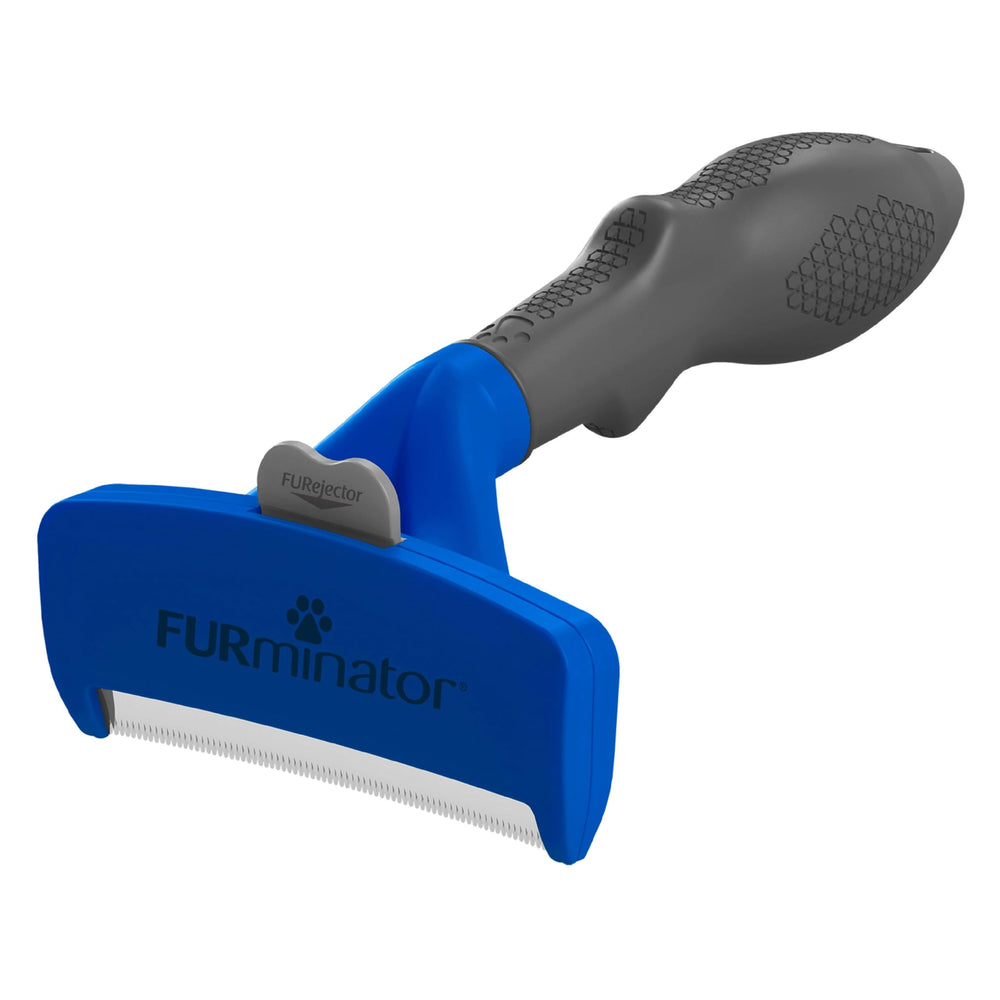 FURminator large dog undercoat deShedding tool shown in side profile.