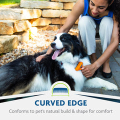 FURminator Medium Dog Undercoat deShedding Tool skin guard shown in detail.