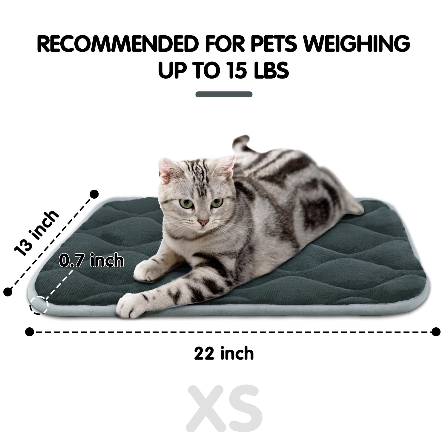 Side view of the flat furrybaby Dog Bed Mat.