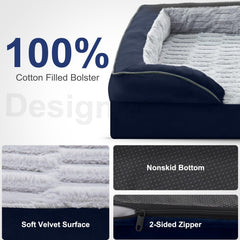 FURTIME Orthopedic Dog Bed showing the four-sided padded bolster.
