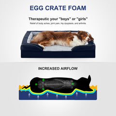 FURTIME Orthopedic Dog Bed with a close-up view of the egg foam.