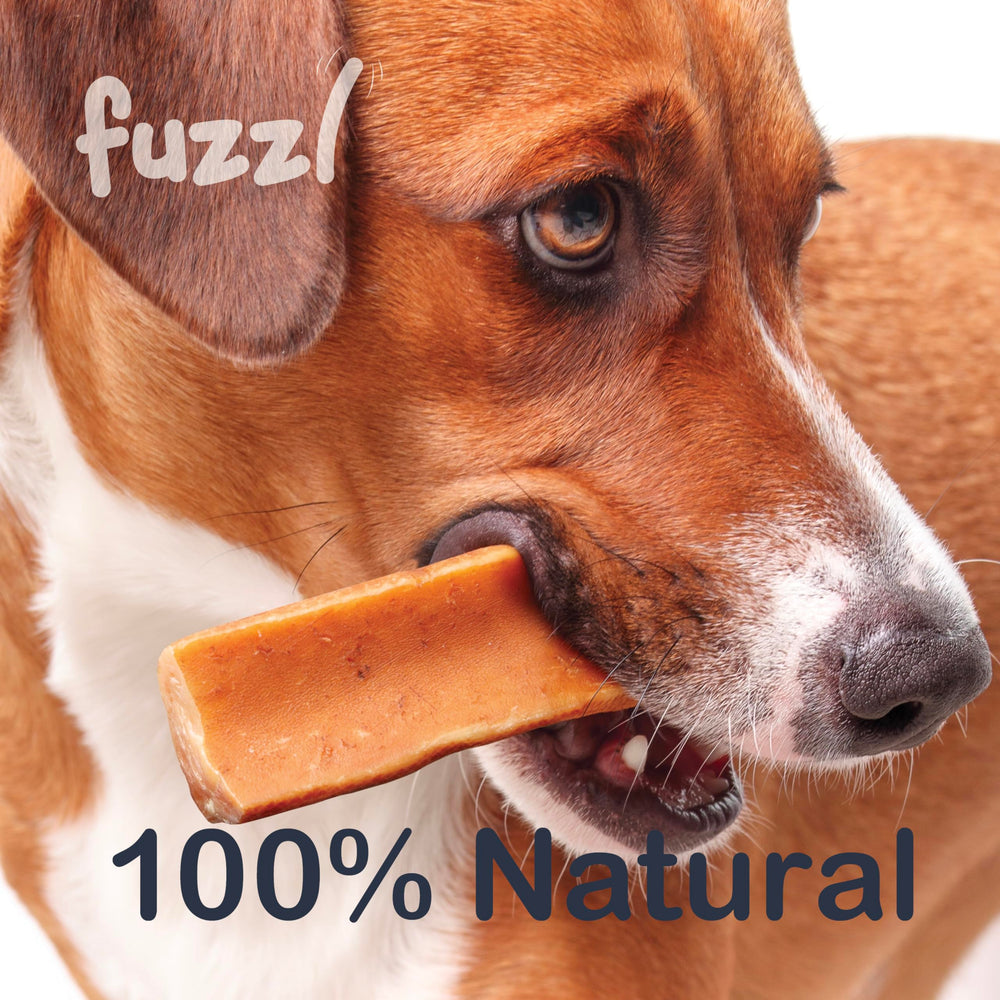 Fuzzl yak chew highlighting the strawberry flavour.