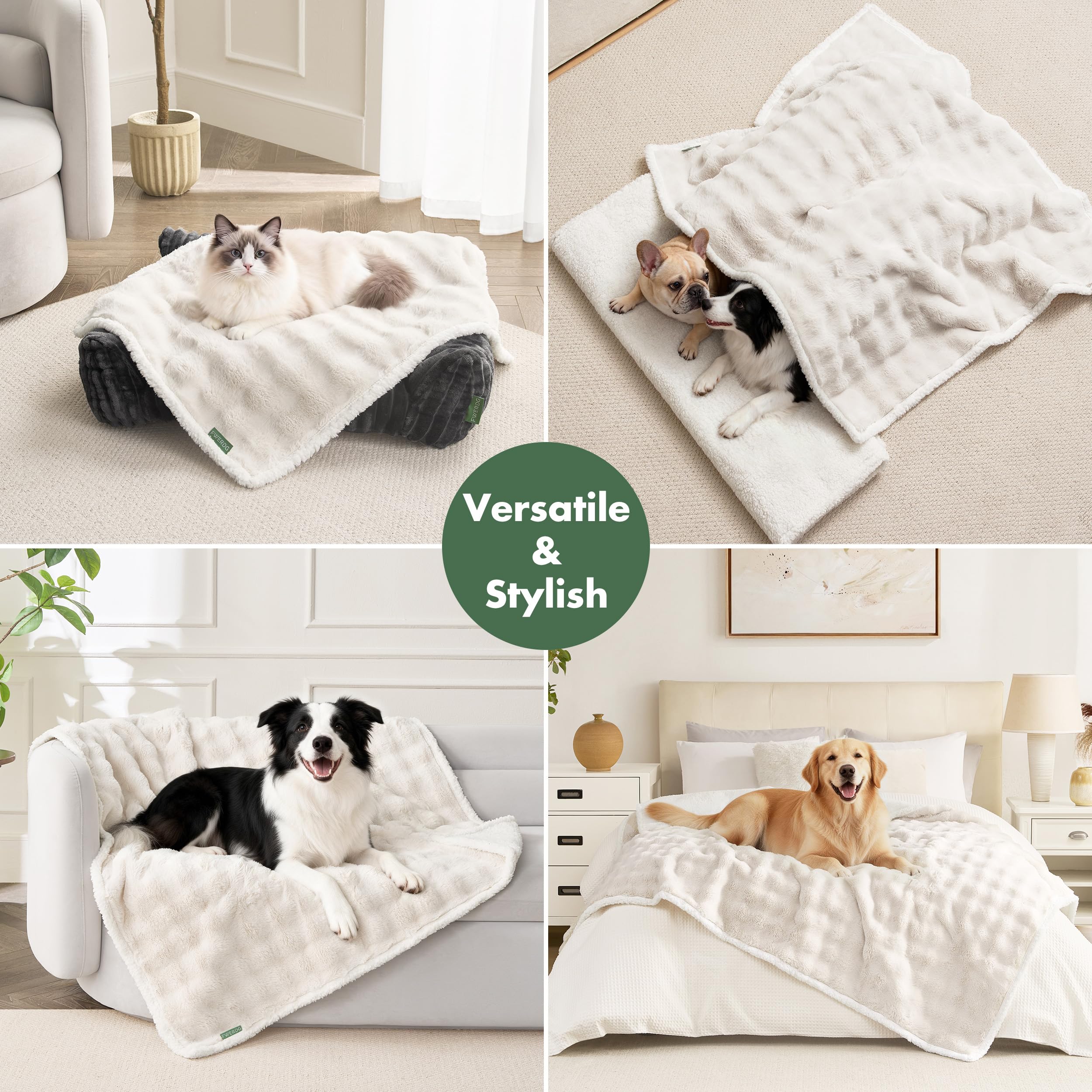 FWERDG dog blanket covering bedding for a pet resting spot.