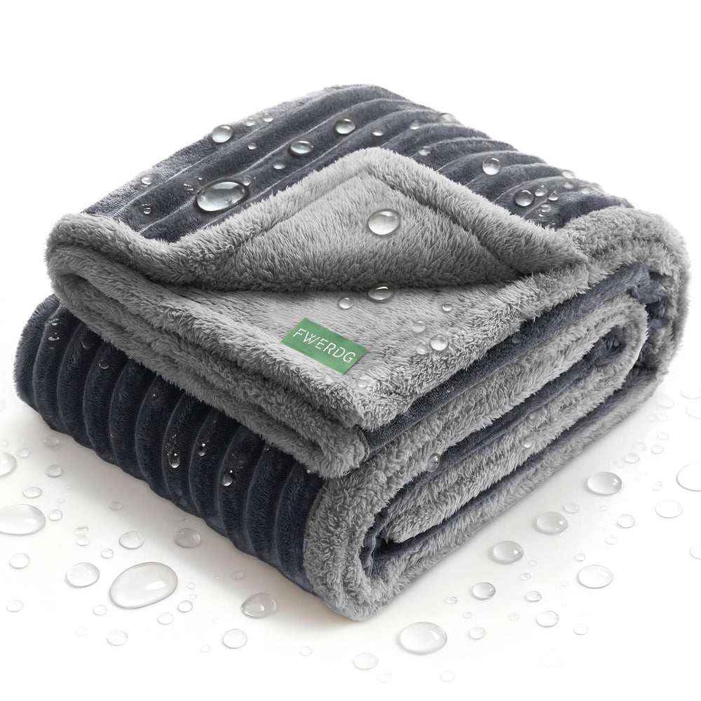 FWERDG Waterproof Dog Blanket shown from the front in Dark Grey.