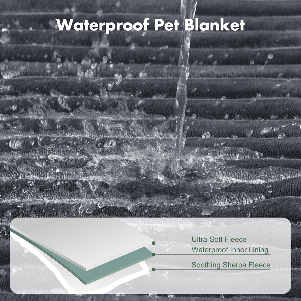 FWERDG Waterproof Dog Blanket showing its soft sherpa side.