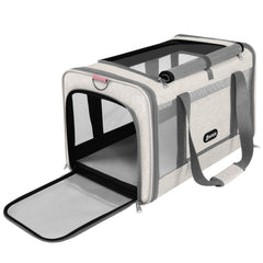 GAPZER cat carrier shown from the front, highlighting its soft-sided travel design.