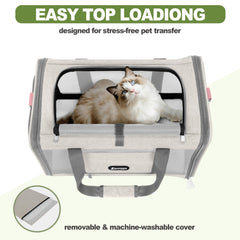 GAPZER cat carrier shown close up to display its four mesh sides.
