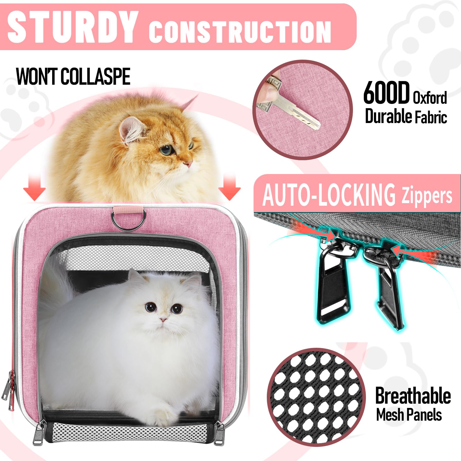 GAPZER large cat carrier side panel shown opened as a rolling luggage sleeve.