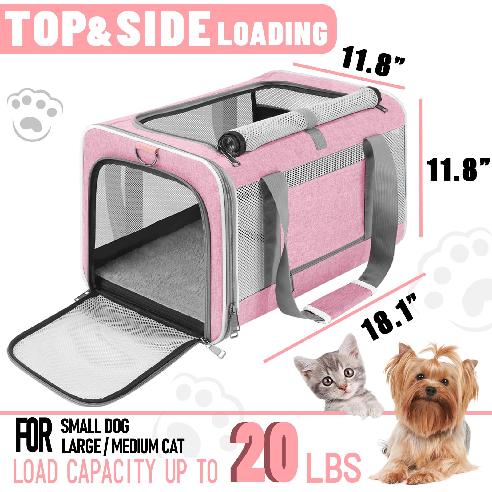 GAPZER large cat carrier close-up showing its mesh windows for airflow and visibility.