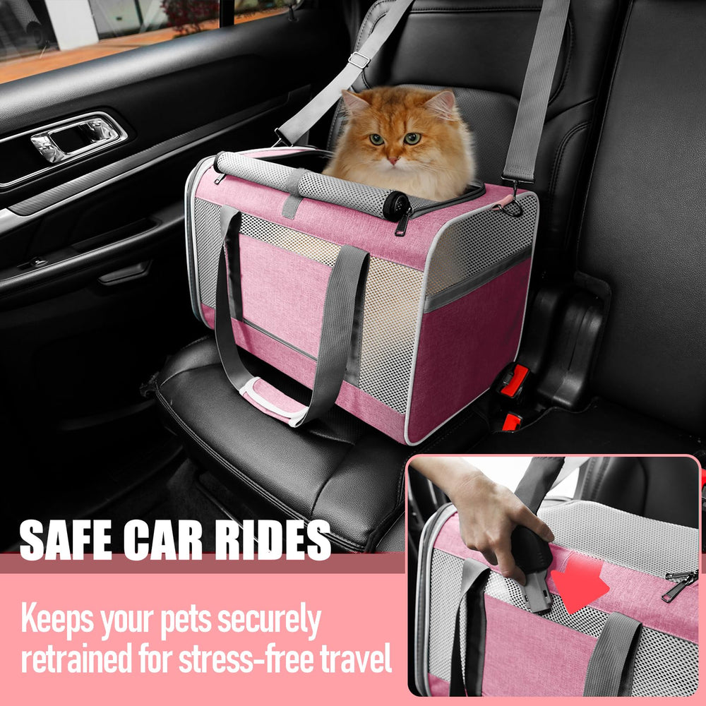 GAPZER large cat carrier shown with its adjustable shoulder strap for carrying.
