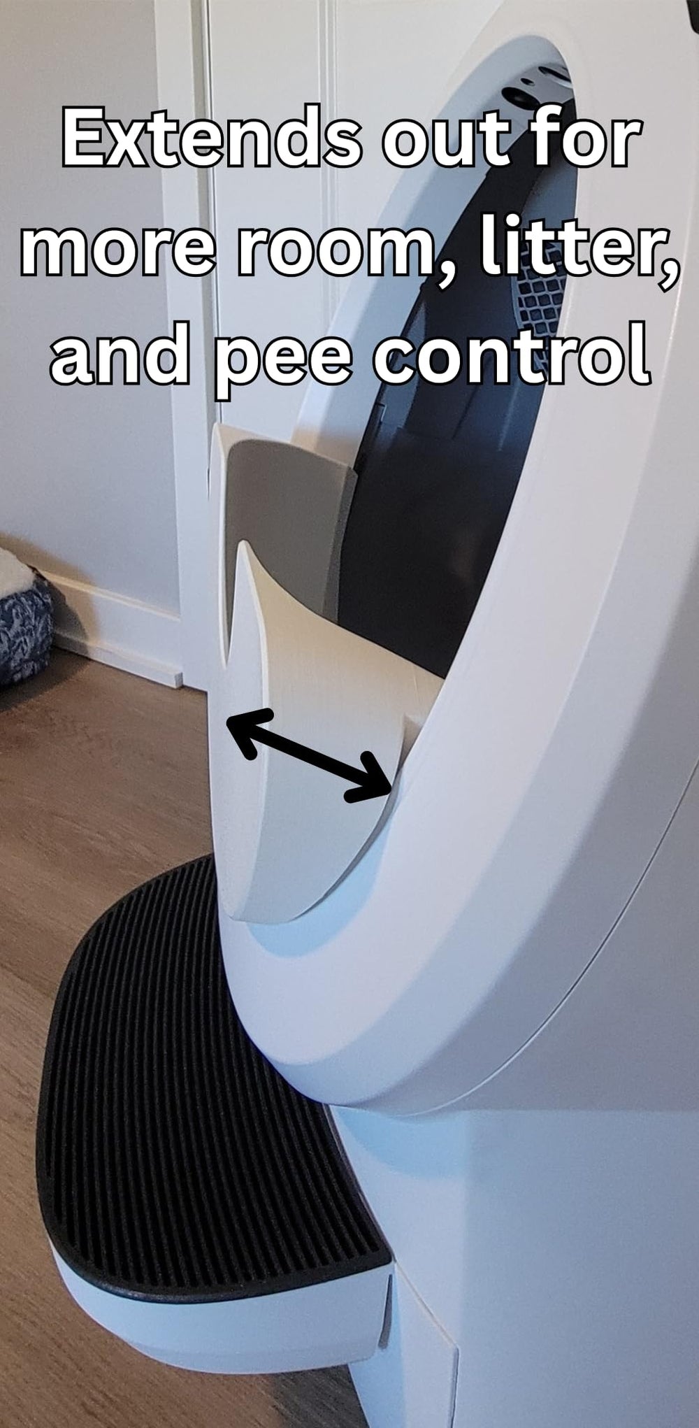 Generic Max Shield for Litter-Robot 4 shown installed from an angled view.