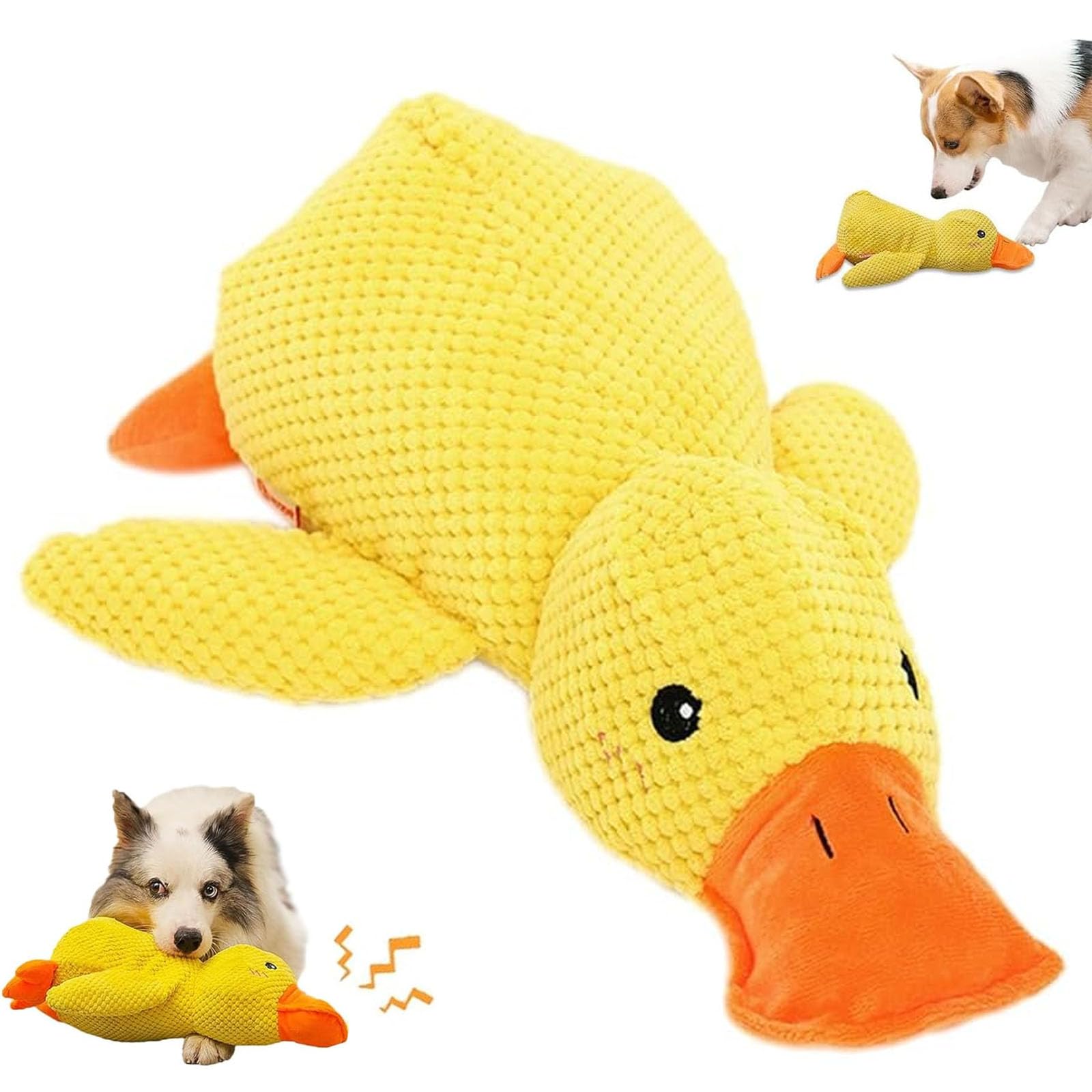 Generic Mellow Dog Calming Duck shown as a yellow duck dog toy.