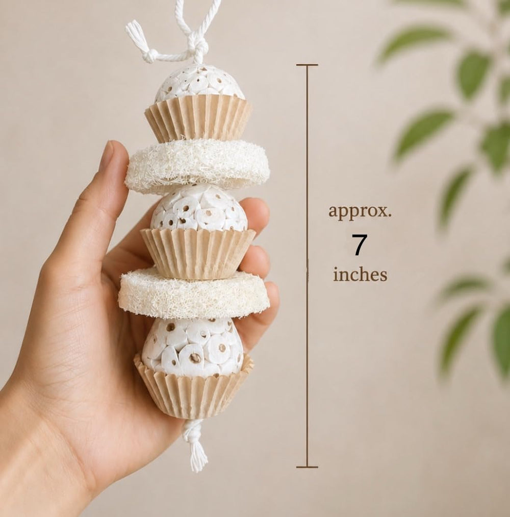 Generic natural bird toy two-pack showing both matching hanging toys.