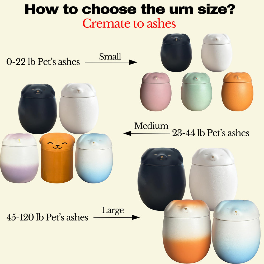 Generic small dog urn with the non-woven fabric beneath its lid.