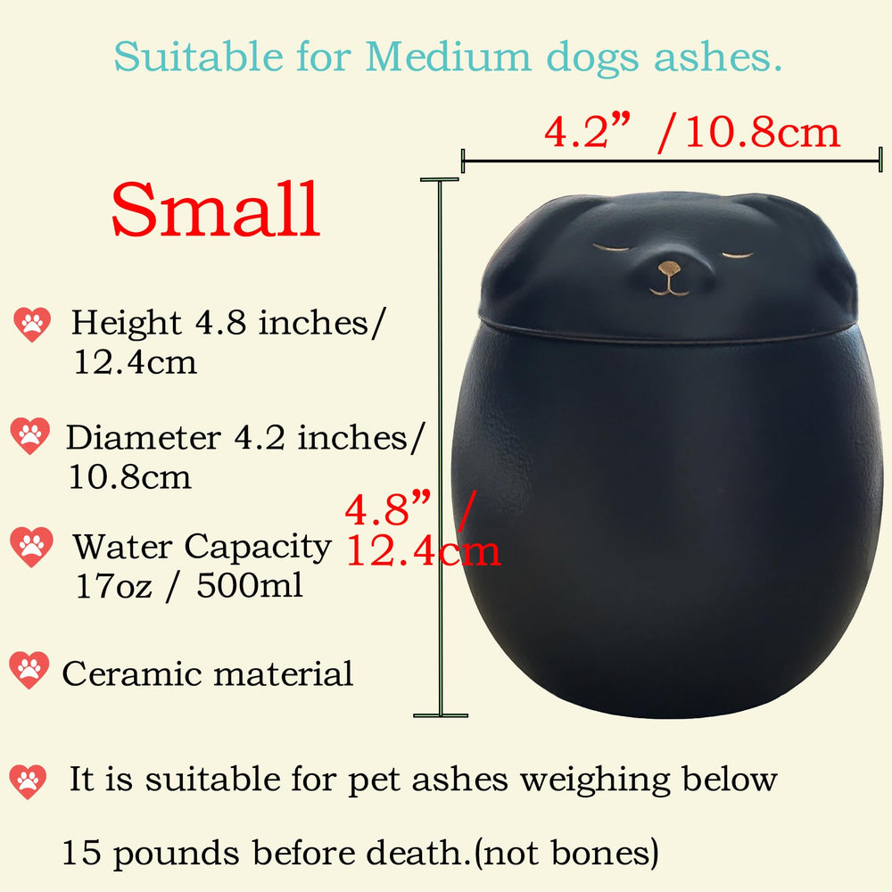 Generic small dog urn featuring its cute smiling-dog design.
