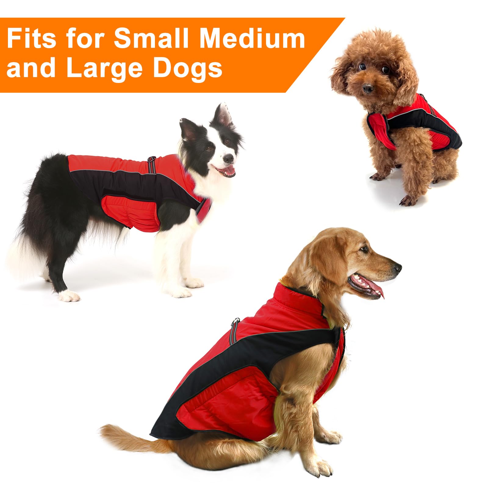 Gimilife Dog Coat detail showing the elasticized abdomen and adjustable chest closure.