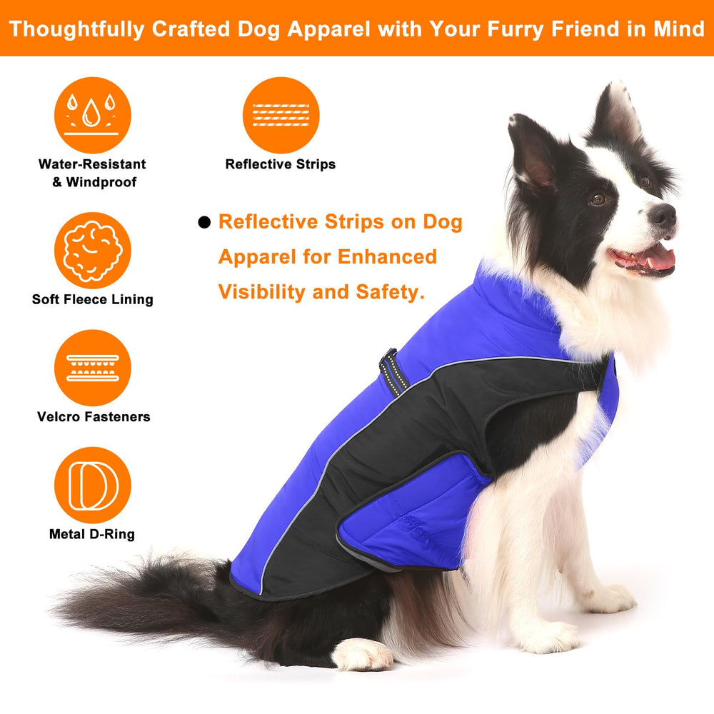 Gimilife dog coat showing the reflective strips on its back.