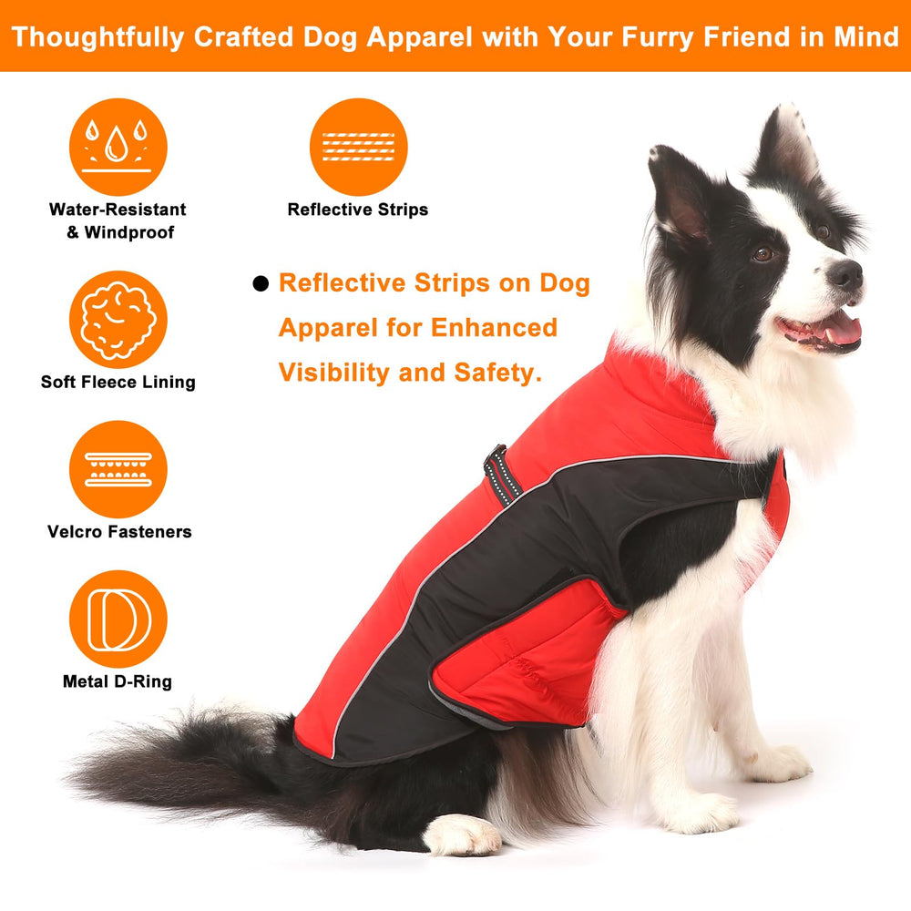 Gimilife Dog Coat viewed from the back, showing the reflective strips.