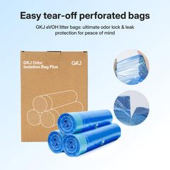 GKJ Plus cat litter trash can with an extra-long refill bag.