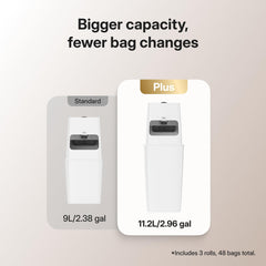 GKJ Plus cat litter trash can showing its top drop opening.