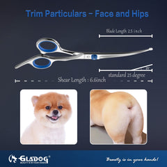 GLADOG dog grooming scissors kit featuring its straight shears.