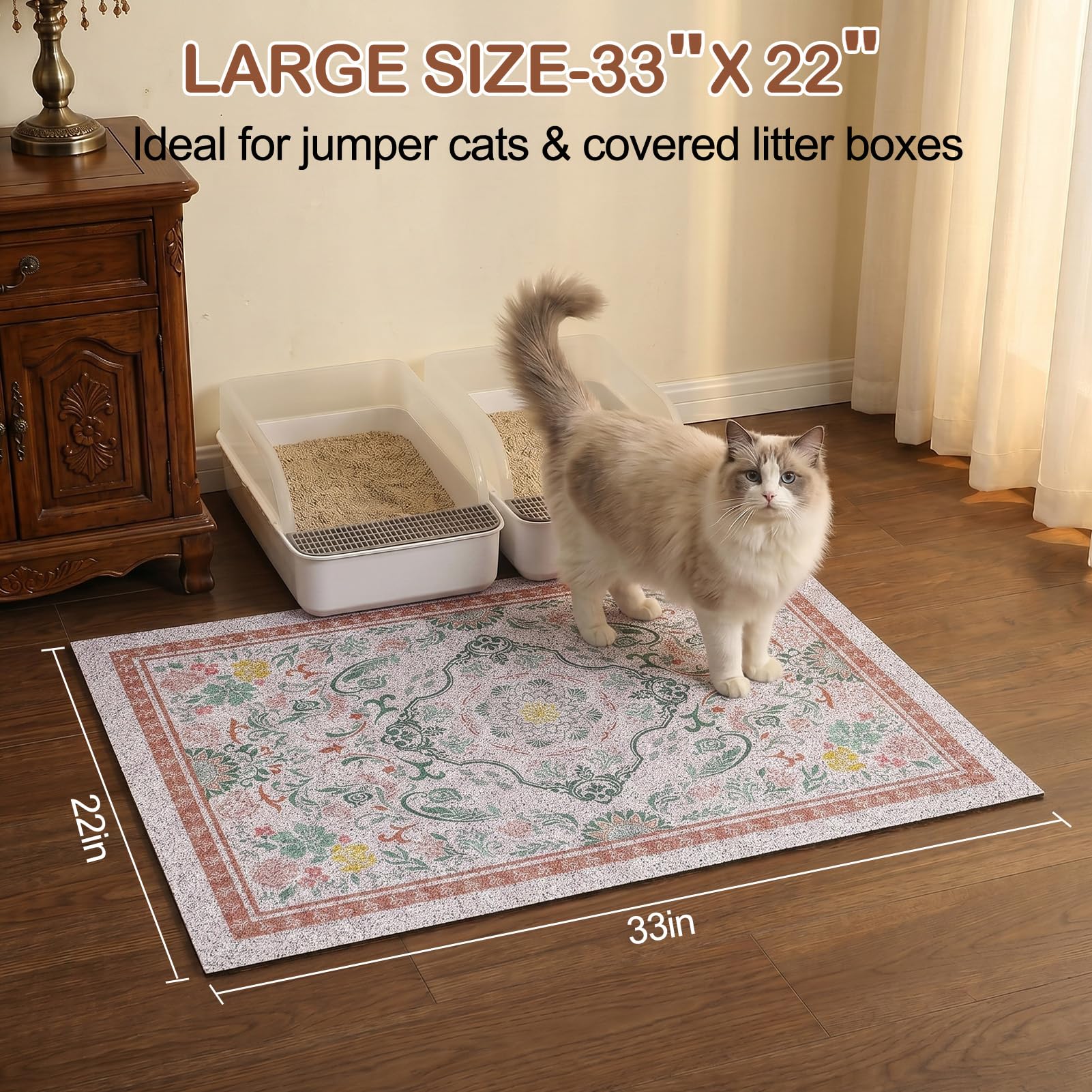 Glittme Cat Litter Mat with collected litter being vacuumed away.