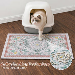 Glittme Cat Litter Mat close-up showing the high-density mesh surface.