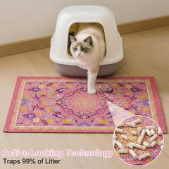 Glittme cat litter mat close-up showing its high-density mesh surface.