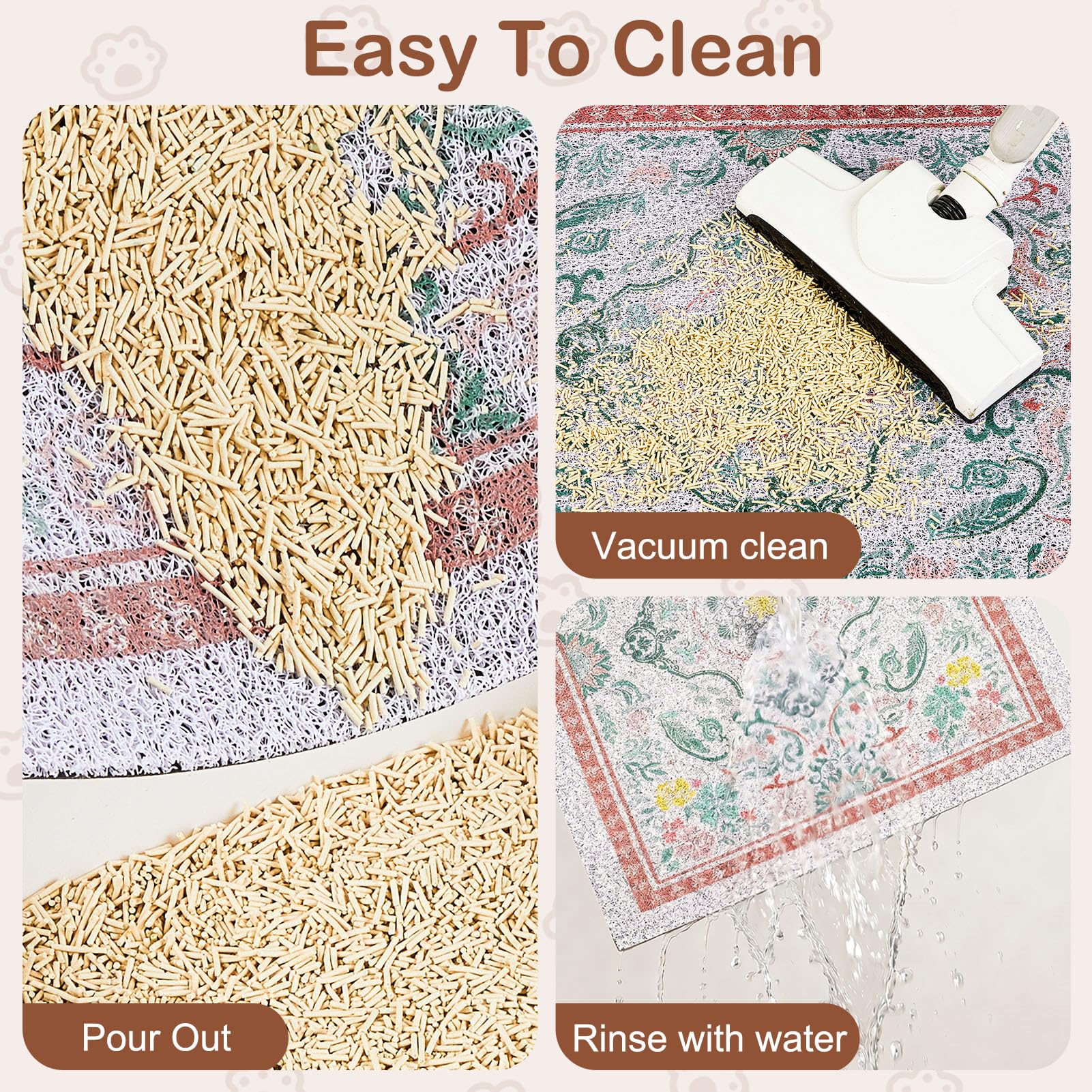 Glittme Cat Litter Mat turned over to show its non-slip base.