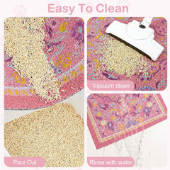 Glittme cat litter mat turned over to show its non-slip base.