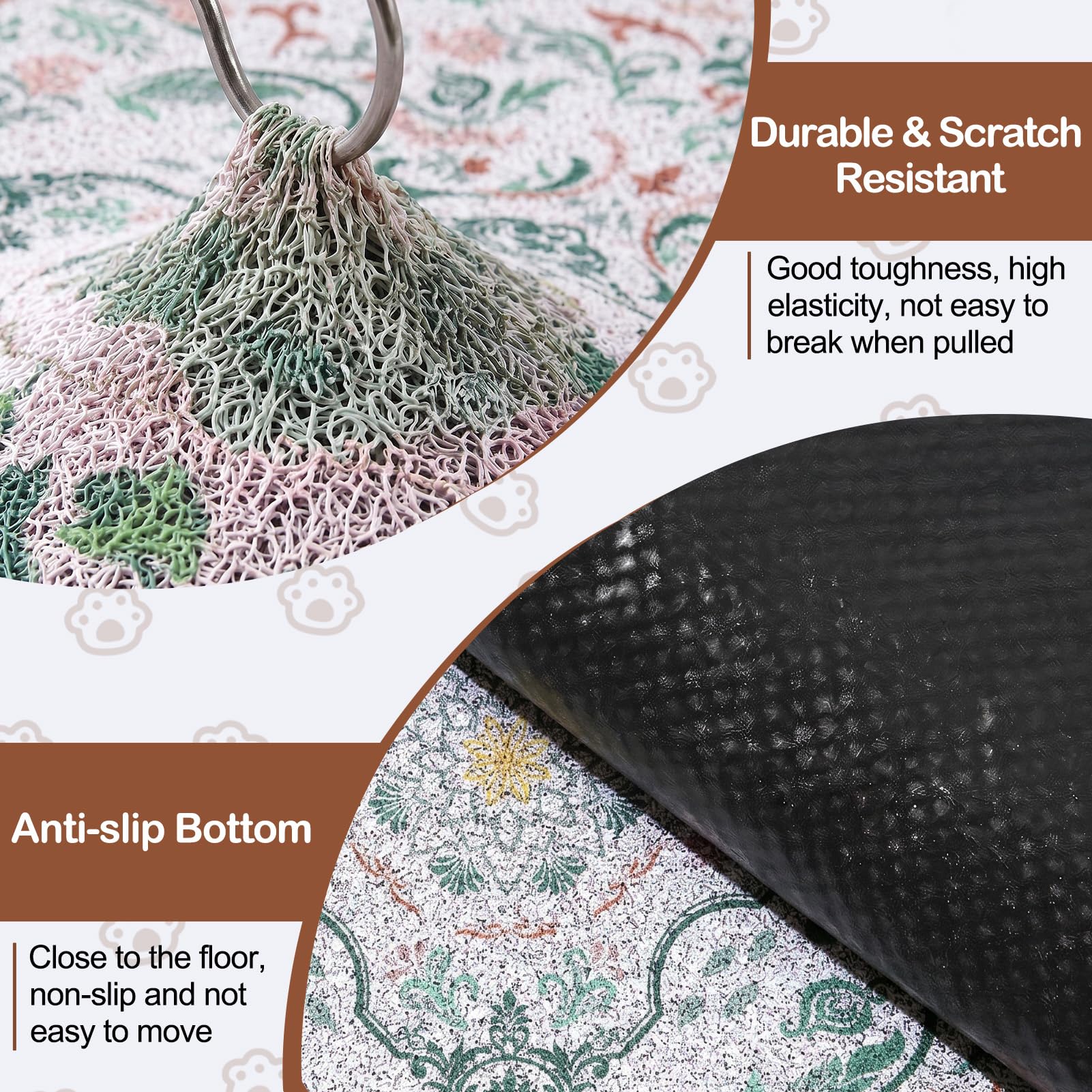 Glittme Cat Litter Mat close-up highlighting its soft PVC surface.