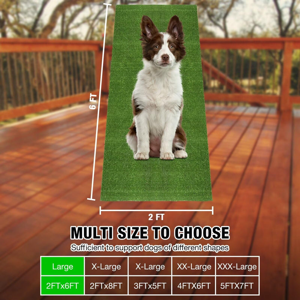 GLOBREEN dog grass pee pad placed on a balcony for outdoor potty use.