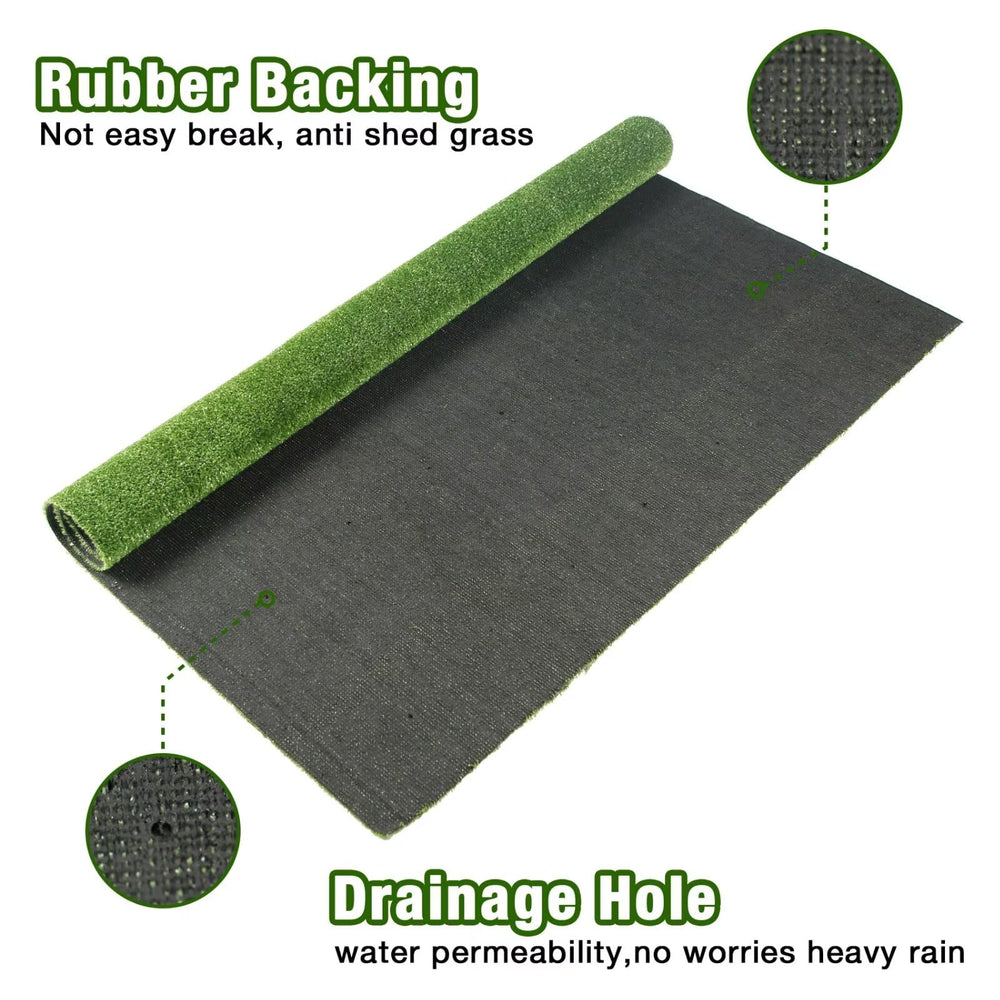 GLOBREEN dog grass pee pad laid inside a crate for a dog potty setup.