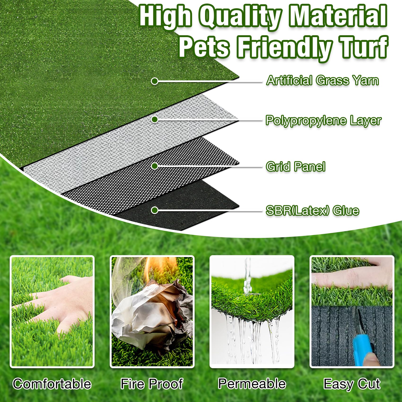 GLOBREEN dog grass pee pad positioned as a potty area for a dog.
