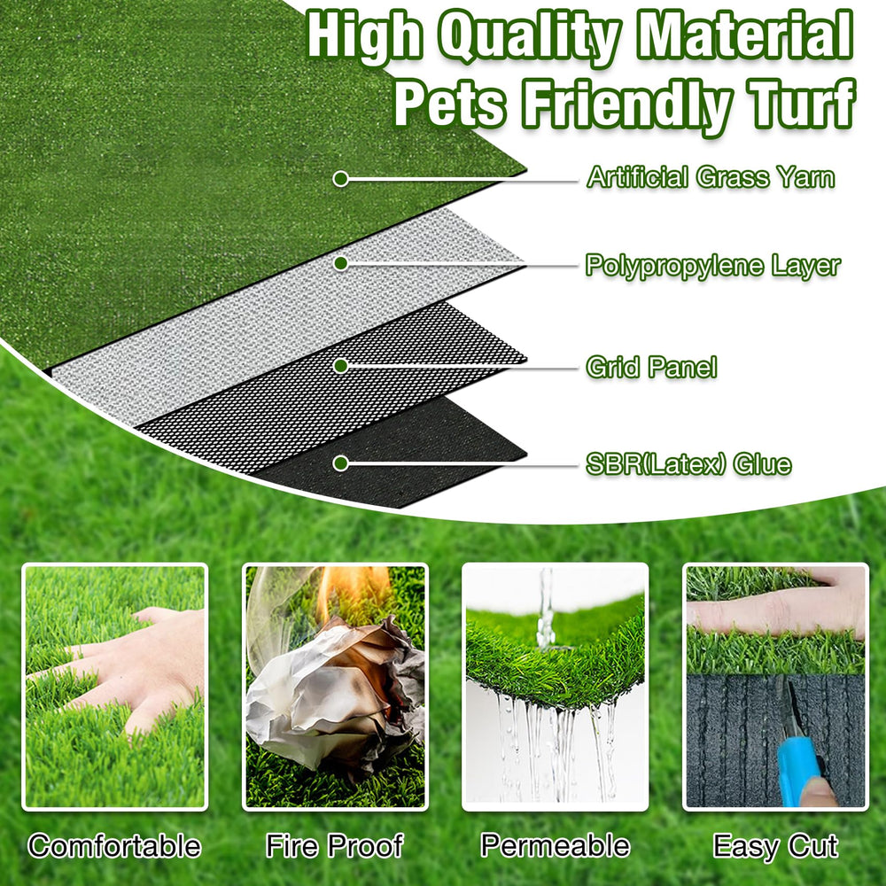 GLOBREEN dog grass pee pad positioned as a potty area for a dog.
