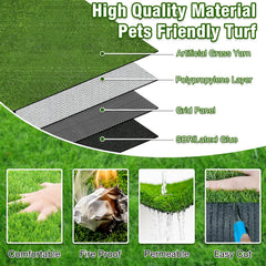 GLOBREEN dog grass pee pad positioned as a potty area for a dog.
