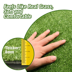 GLOBREEN dog grass pee pad with a close view of its artificial grass surface.