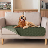 gogobunny loveseat cover shown from the front with its plaid design.