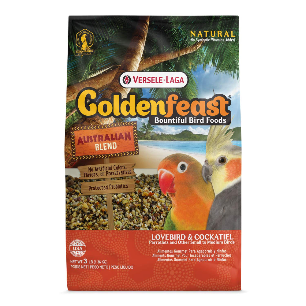 Goldenfeast VL Australian Blend bird food bag shown from the front.
