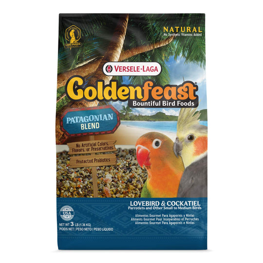 Goldenfeast VL Patagonian Blend bird food bag shown from the front.