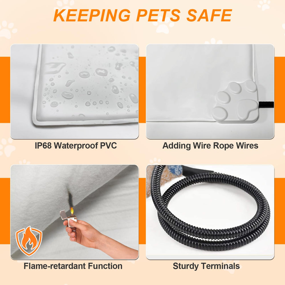 GOLOPET cat heating pad reinforced cable connection and buckle.