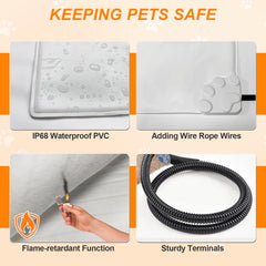GOLOPET cat heating pad reinforced cable connection and buckle.