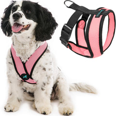 Gooby Comfort X dog harness shown from the front in pink.