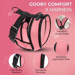 Gooby Comfort X dog harness with a close view of its polyester mesh.