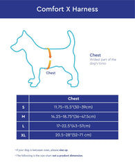 Gooby Comfort X dog harness shown from the back with its leash attachment.