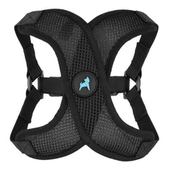 Gooby Comfort X Step-in Lite Harness shown from the front in black.