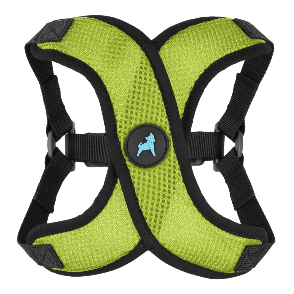 Gooby Comfort X Step-in Lite Harness shown from the front in green.