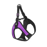 Gooby Easy Fit dog harness shown from the front in purple.