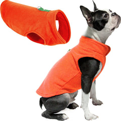 Gooby Fleece Vest Dog Sweater back view showing the leash attachment ring.
