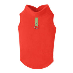 Gooby Fleece Vest Dog Sweater shown from the front in pumpkin.